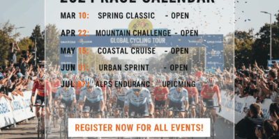 Cycling event calendar with open registration