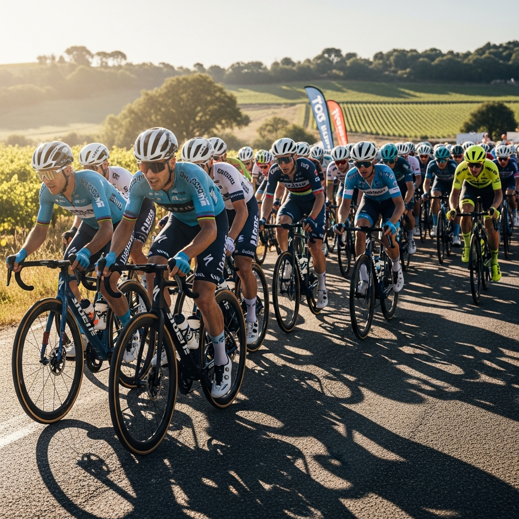 Triathlon competitors during cycling portion