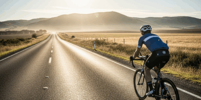 solo cyclist riding a long empty rural road toward distant h 20260331 083401